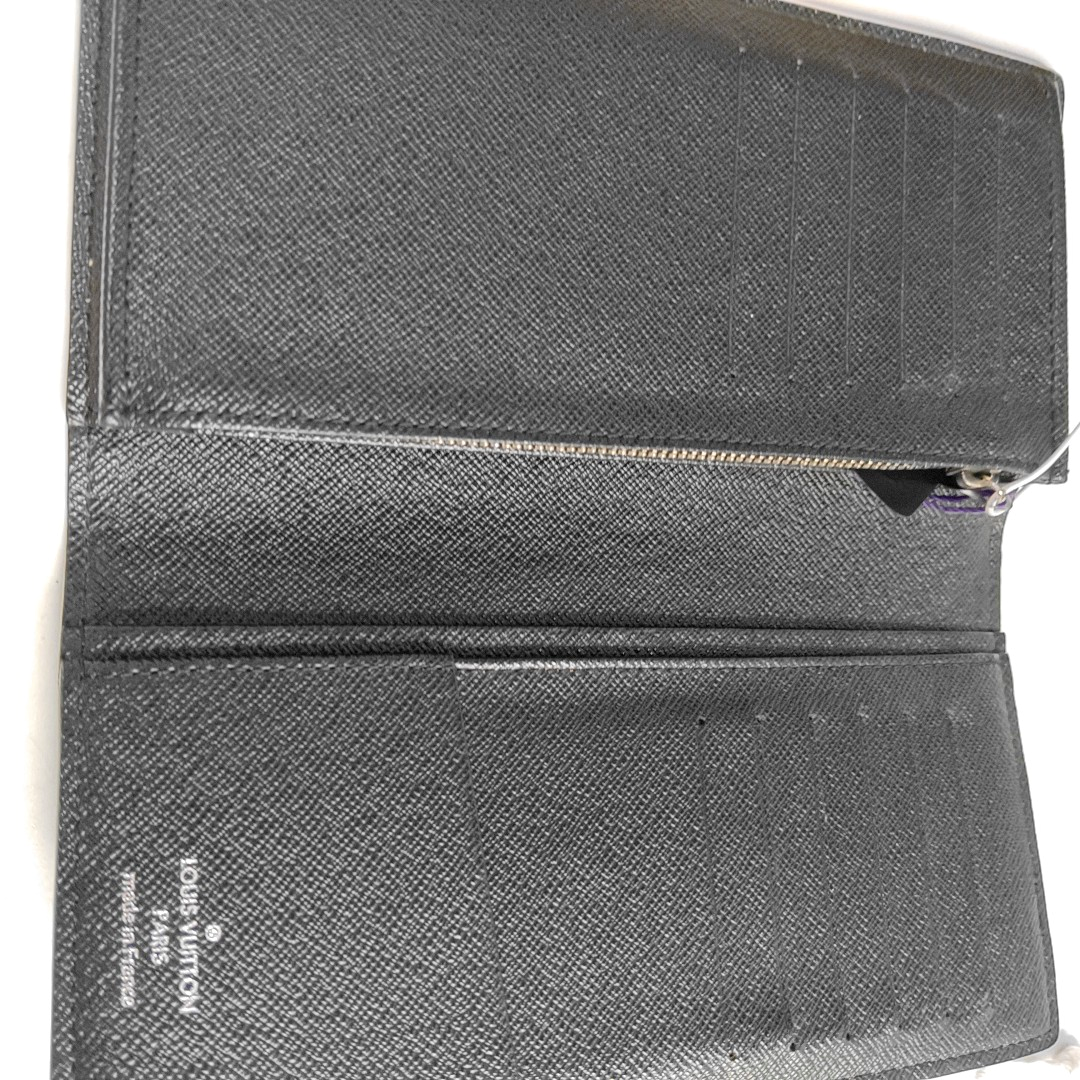 LOUIS VUITTON BRAZZA Gray Coated Canvas Chessboard Plaid Wallet Silver Hardware-(SKU)-958664175