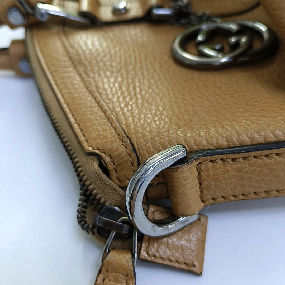 GUCCI Microguccissima Brown Cowhide Handbag Silver Hardware-(SKU)-957550870