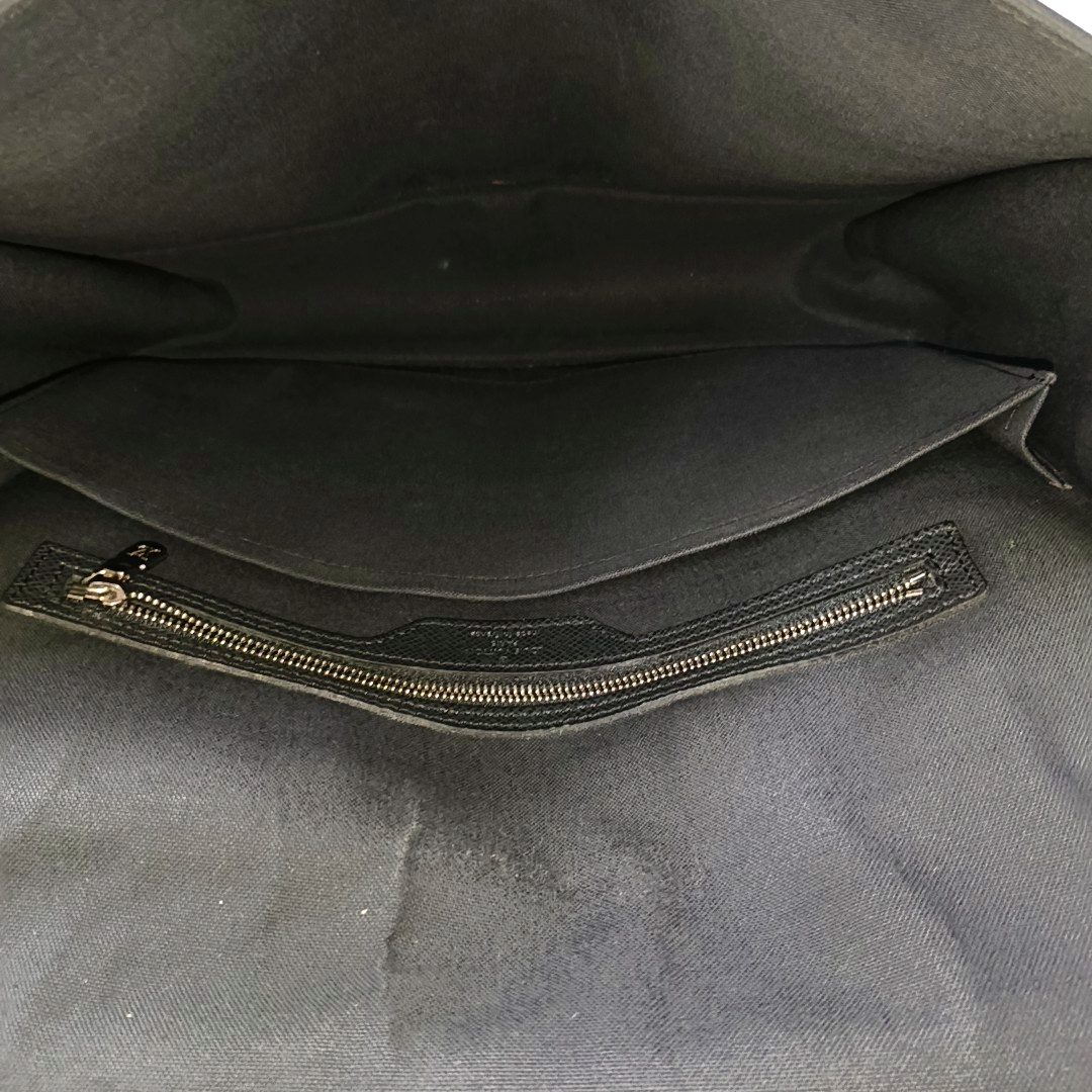 LOUIS VUITTON ALEX Black Cowhide Single Shoulder Bag Crossbody Bag Silver Hardware-(SKU)-959606640
