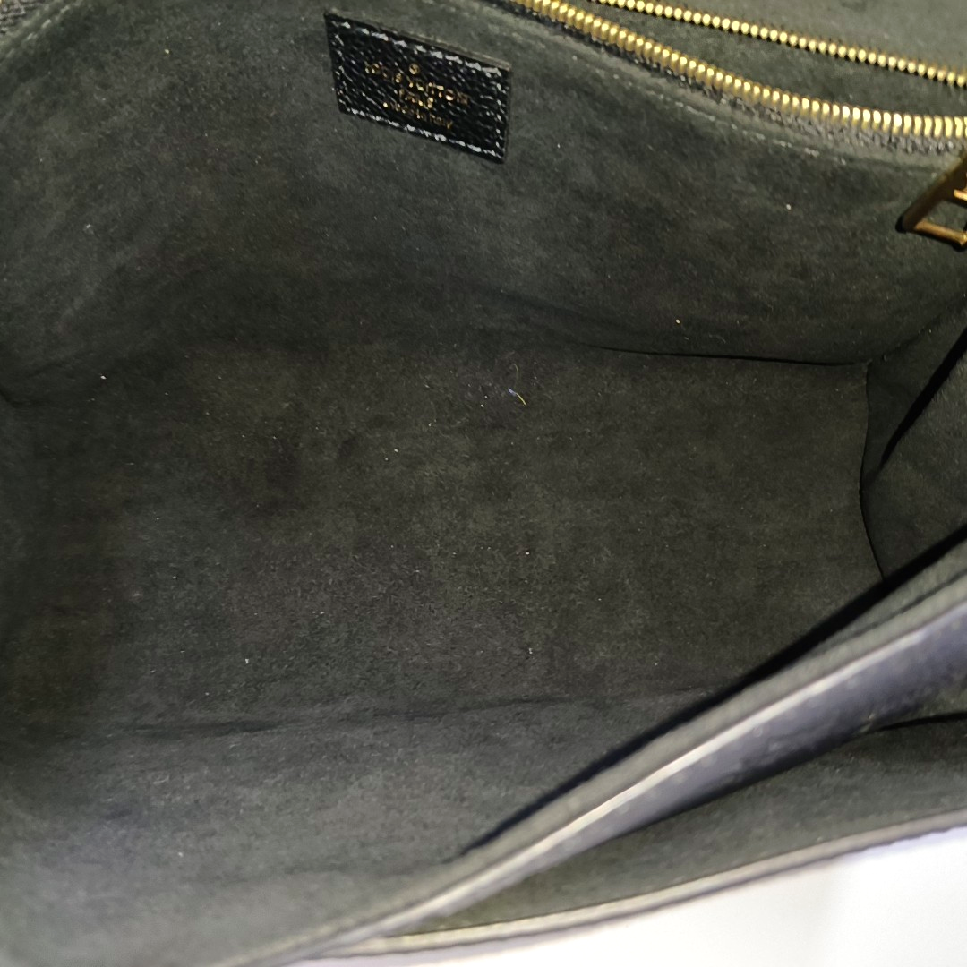 LOUIS VUITTON VAVIN Small Black Leather Monogram Embossed Shoulder Bag Crossbody Bag Golden Hardware-(SKU)-963934010