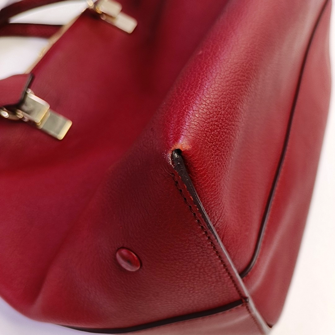 Chloé Baylee Red Cowhide Handbag Single Shoulder Bag Crossbody Bag Golden hardware-(SKU)-947725847