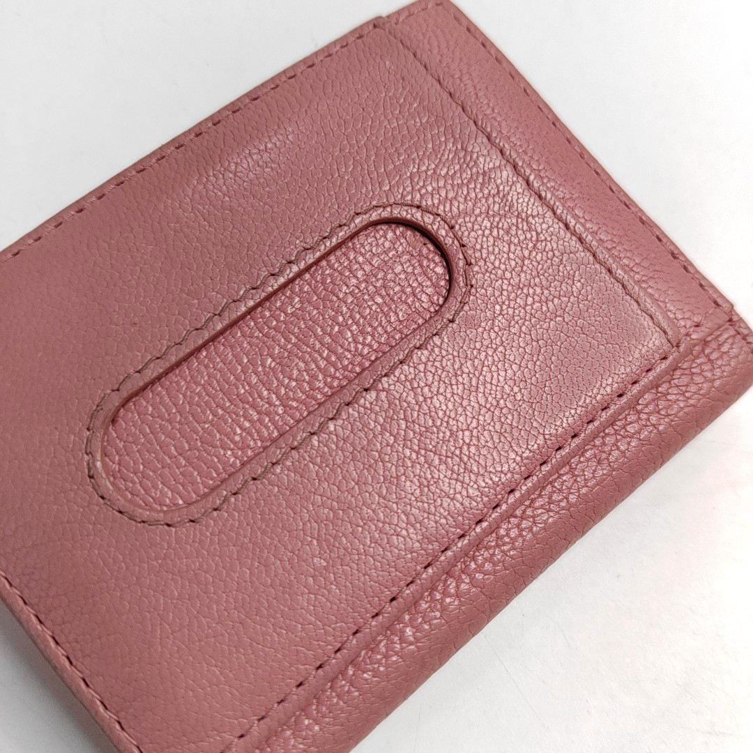 Miu Miu Nude Pink Leather Card Case Golden hardware-(SKU)-952226912