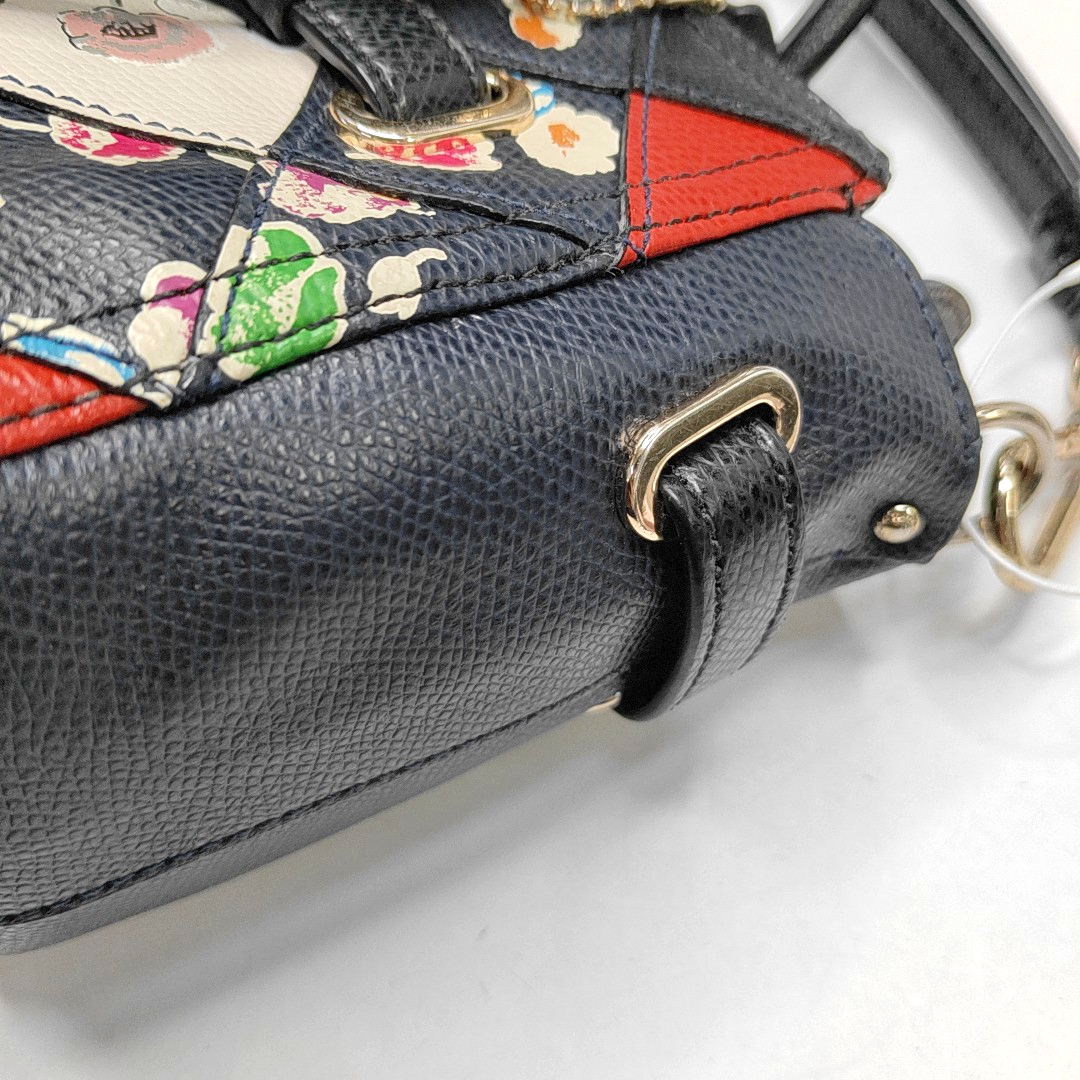 COACH SWAGGER Multicolor Leather Print Woven Crossbody Shoulder Bag Tote Golden hardware Removable shoulder strap-(SKU)-944220951