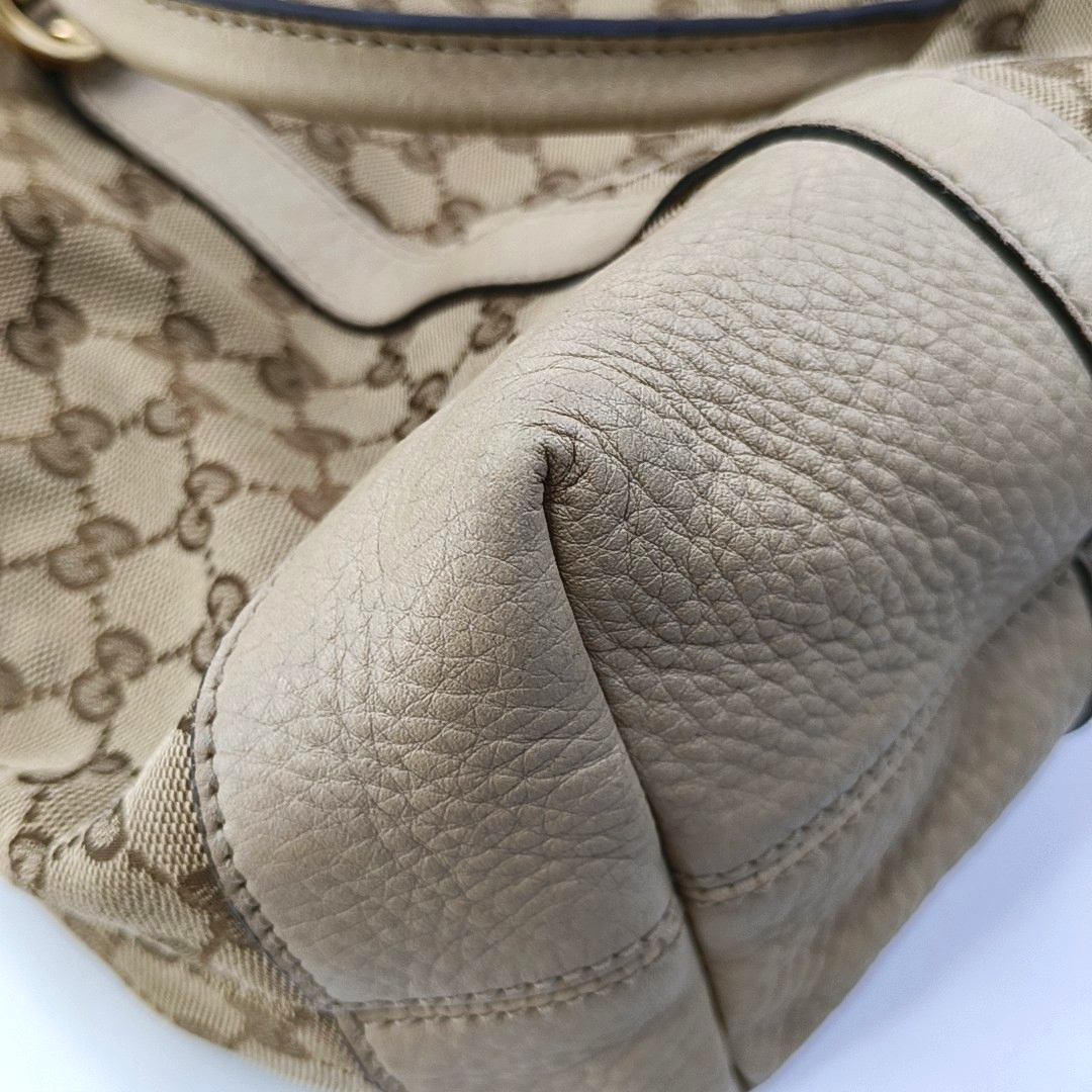 GUCCI Miss GG Brown Canvas Old Flower Single Shoulder Bag Tote Bag Golden hardware-(SKU)-958172878
