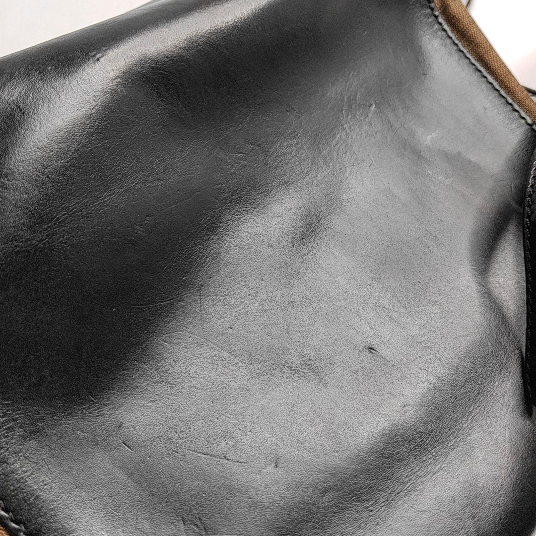 FENDI Silvana Black Leather Single Shoulder Bag Crossbody Bag Handbag Golden Silver Hardware Removable shoulder strap-(SKU)-946084214