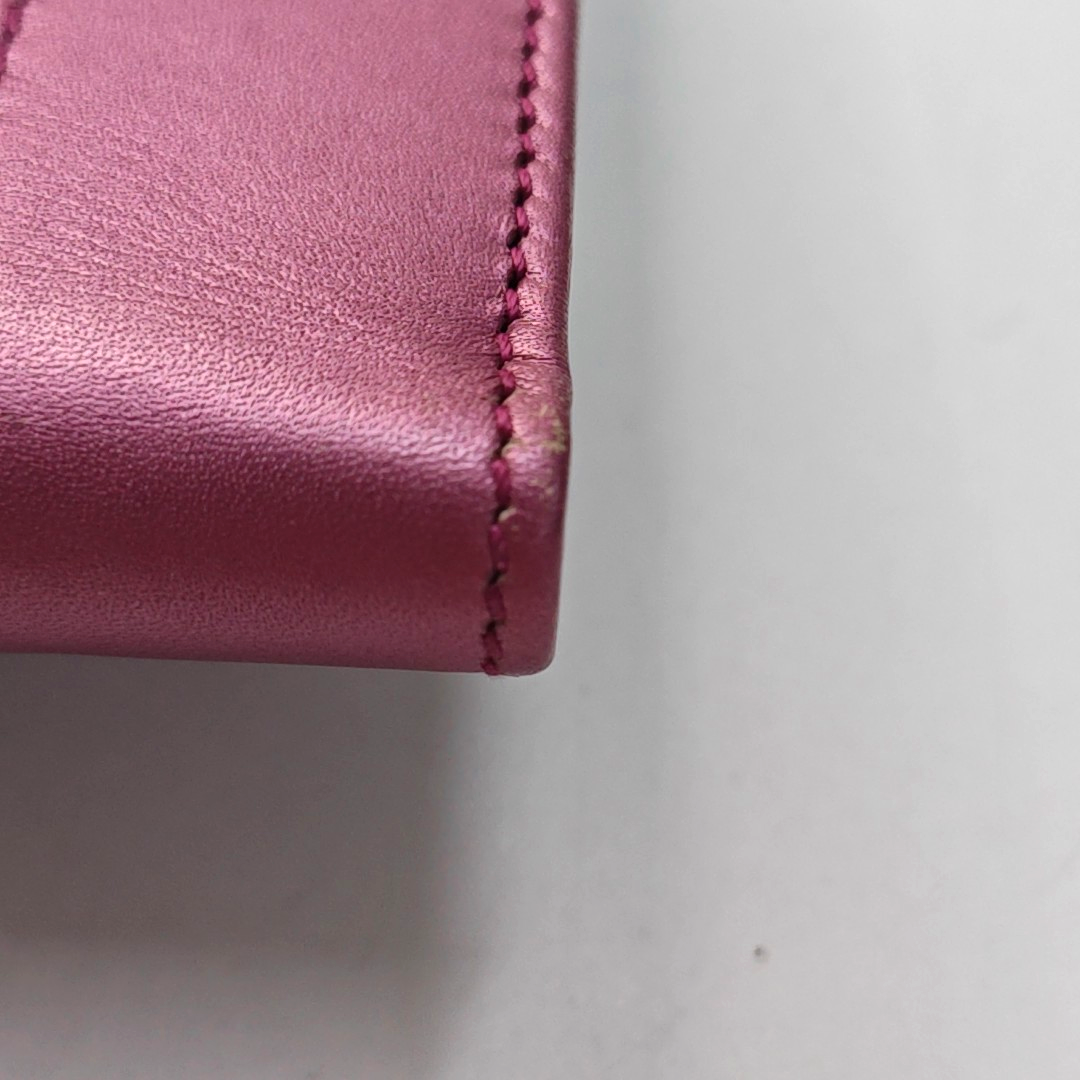 GUCCI Heart Bit Pink cowhide vintage embossed wallet Golden hardware-(SKU)-951257321