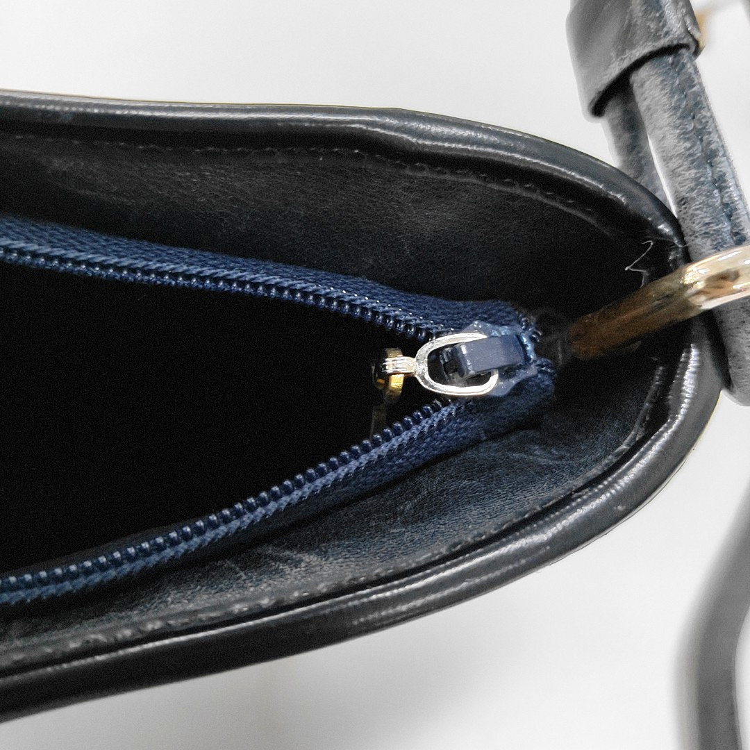 DIOR Dark Blue Canvas Monogram Crossbody Bag Single Shoulder Bag Golden hardware Vintage model-(SKU)-11199594