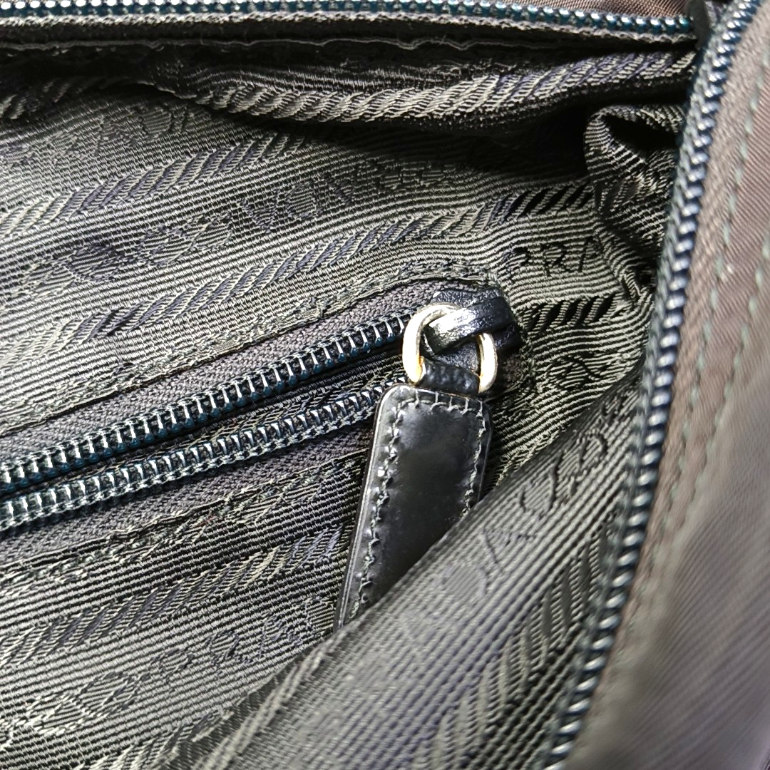 PRADA Vela Messenger Bag Black nylon logo crossbody bag shoulder bag Silver Hardware-(SKU)-957820896