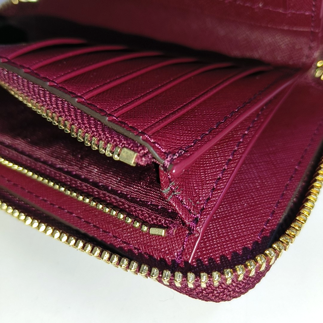 TORY BURCH York Burgundy leather wallet Golden hardware-(SKU)-941857732