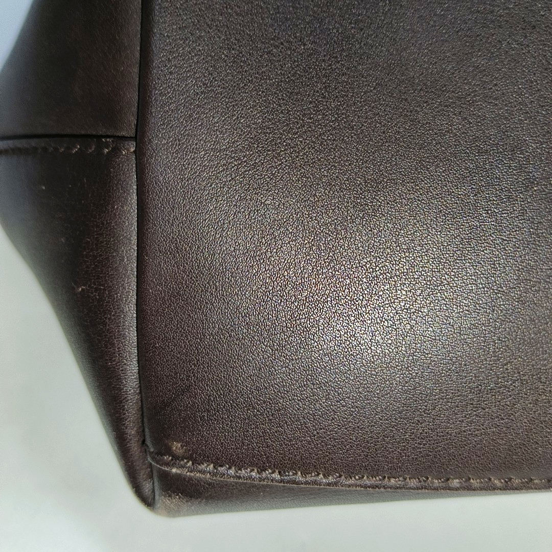 GUCCI Tote bag Dark Brown Cowhide Monogram Crumpled Single Shoulder Bag, Handbag Silver Hardware-(SKU)-929188415