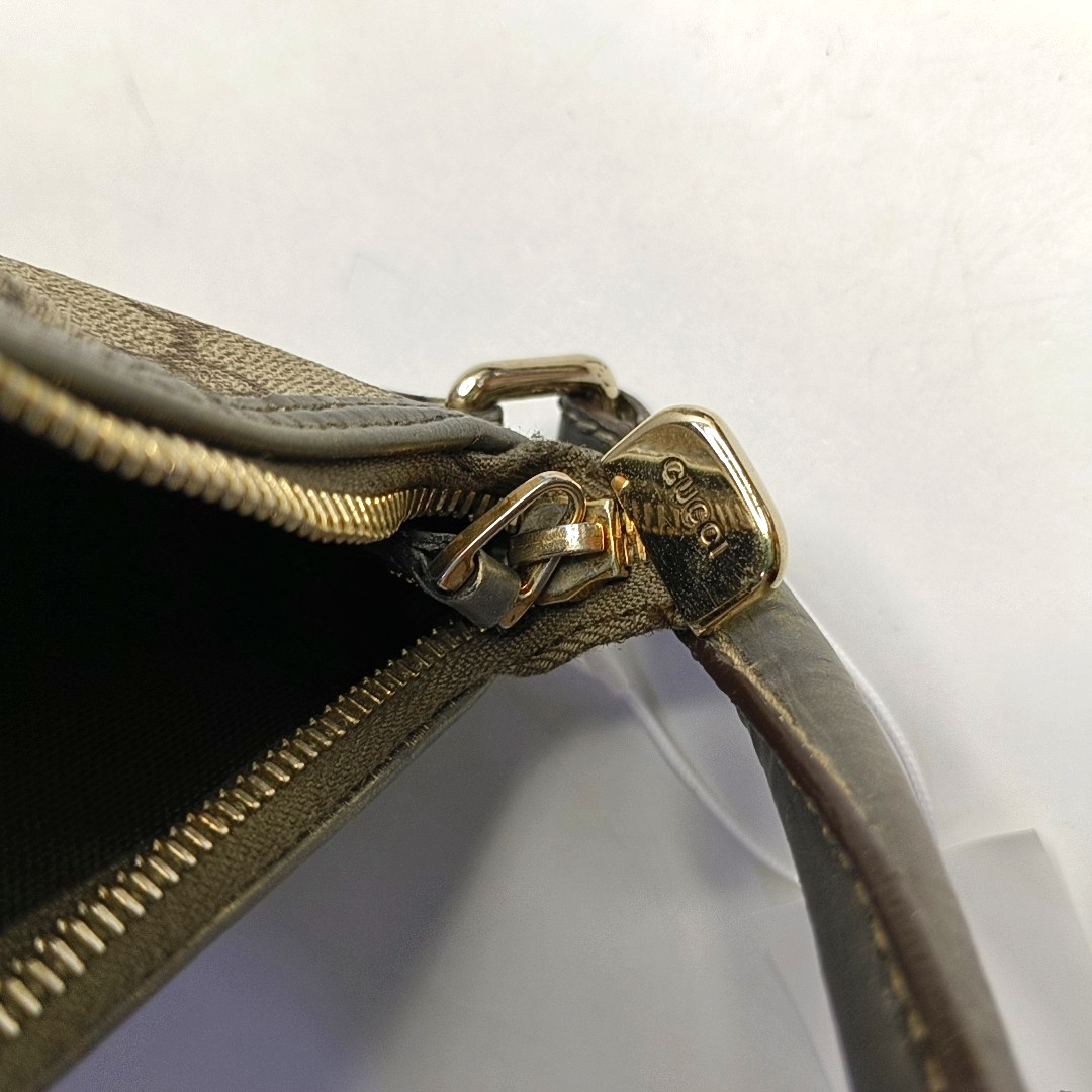 GUCCI Bardot Medium size Beige Coated Canvas Monogram Single Shoulder Bag Handbag Golden hardware-(SKU)-960390668
