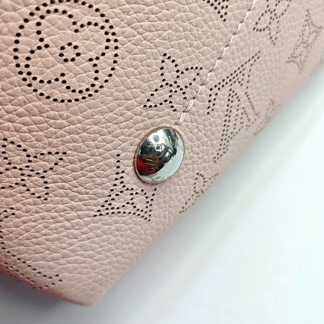 LOUIS VUITTON BELLA Pink Calfskin Monogram Woven Handbag Crossbody Shoulder Bag with Detachable Strap and Silver Hardware, Pockets-(SKU)-969158612