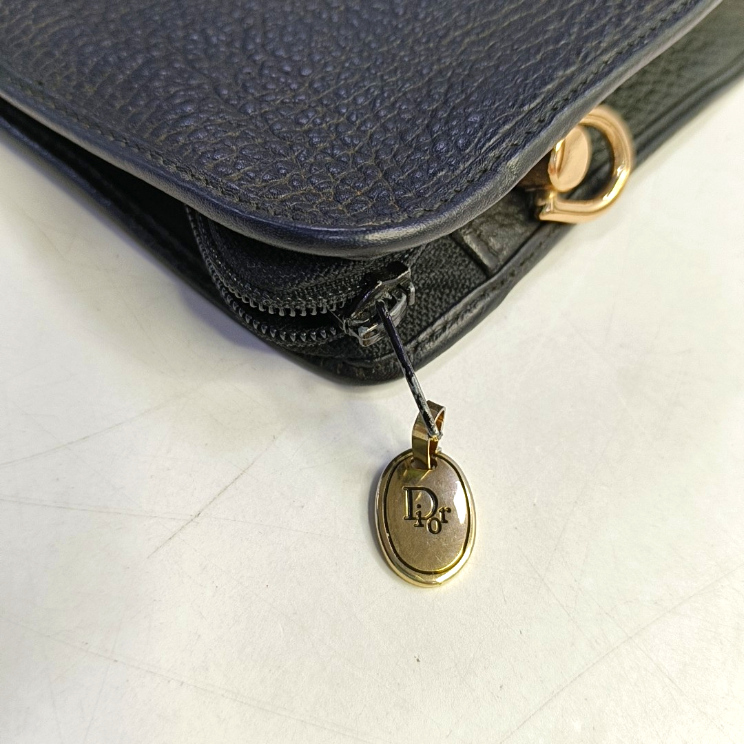 DIOR Black Leather Single Shoulder Bag Golden hardware-(SKU)-948124105