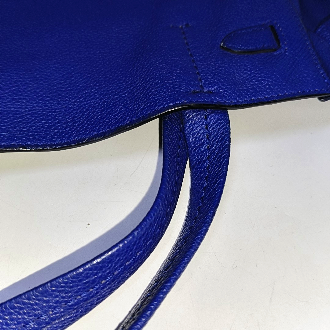 CELINE CABAS PHANTOM Small size Blue cowhide single shoulder bag Golden hardware-(SKU)-939043685