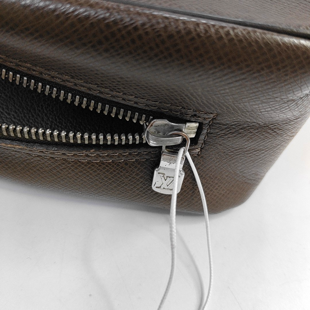 LOUIS VUITTON Large size Brown Leather Handbag Silver Hardware-(SKU)-958155745