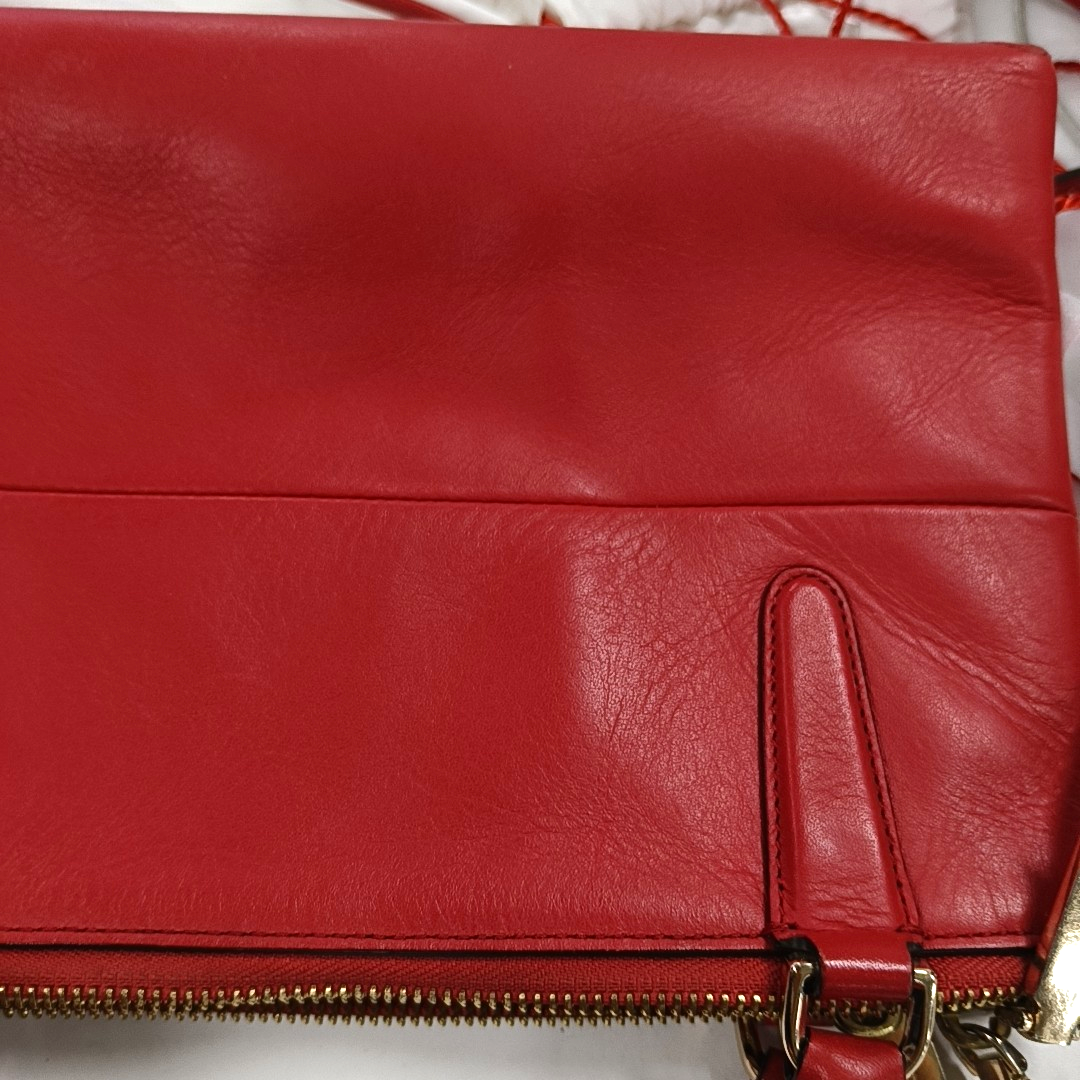 COACH Tote bag Red Leather Crossbody Single Shoulder Bag Handbag Golden hardware Removable shoulder strap-(SKU)-11962000