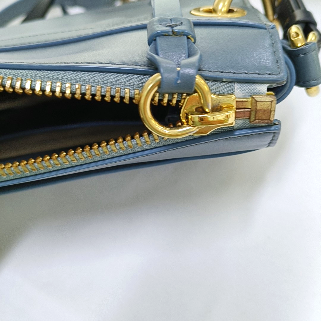 Chloé Roy Blue leather studded single shoulder bag crossbody Golden hardware shoulder straps-(SKU)-956582038