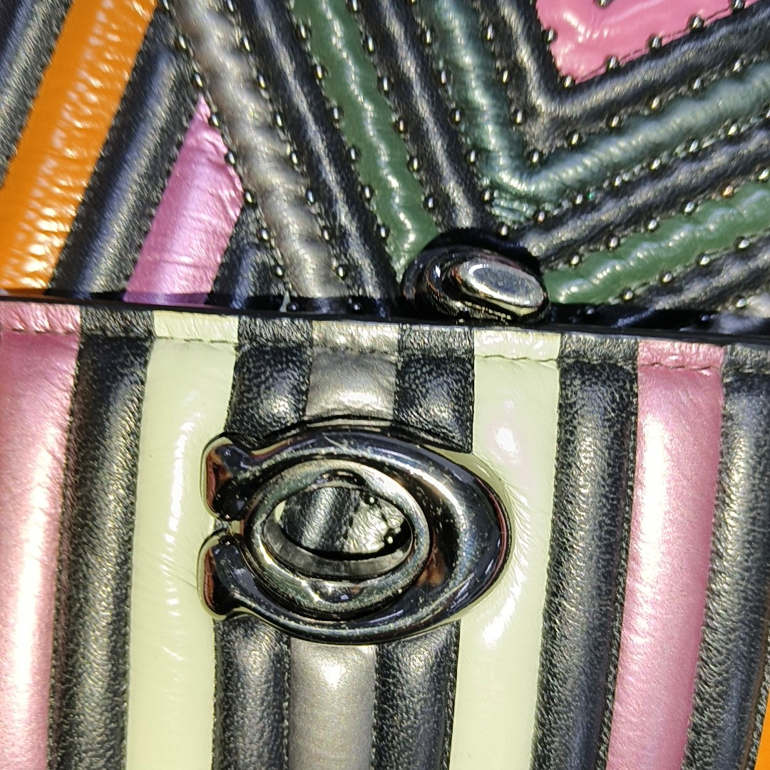 COACH PARKER 18 Color Blocked Leather Quilted Crossbody Shoulder Bag Black hardware-(SKU)-935973346