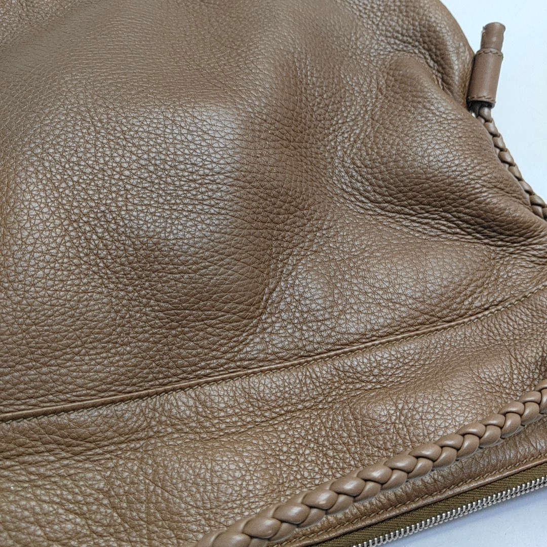 GUCCI Brown Cowhide Braided Single Shoulder Bag Crossbody Silver Hardware-(SKU)-946552390