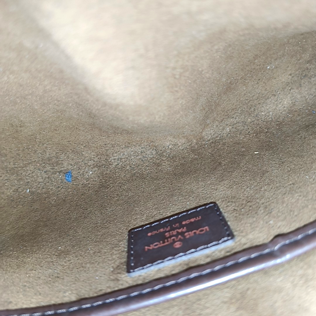LOUIS VUITTON SAINT LOUIS Brown Coated Canvas Checkered Handbag Golden hardware-(SKU)-955725182