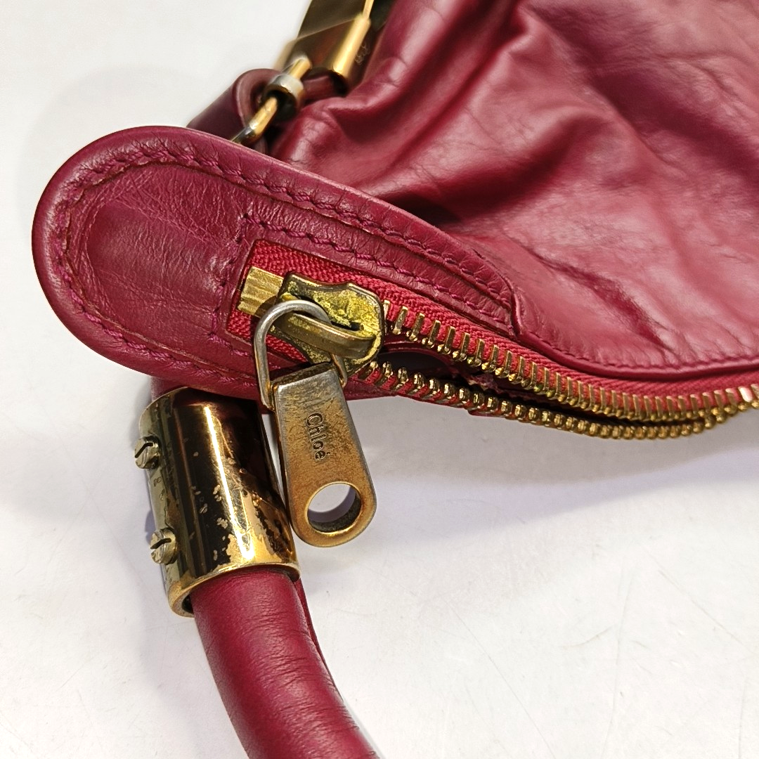 Chloé Fuchsia cowhide handbag Golden hardware-(SKU)-952505517