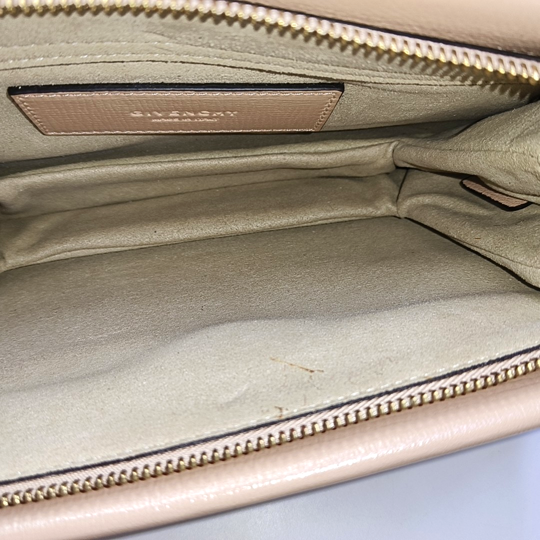 GIVENCHY Light Pink Leather Sling Bag Single Shoulder Bag Golden hardware Removable shoulder strap-(SKU)-944292326