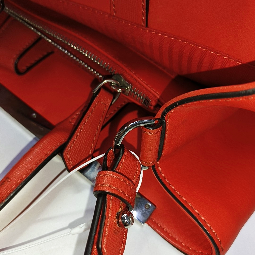 FENDI 2 Jours Medium size Red Calf Leather Crossbody Shoulder Bag Tote Silver Hardware Removable shoulder strap-(SKU)-945410745