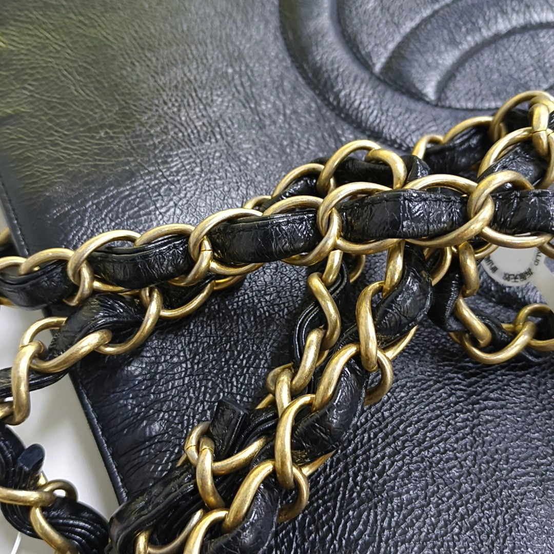 CHANEL JUMBO CRAVE Black Leather Quilted Single Shoulder Bag with Gold Hardware 30 opening-(SKU)-947026988