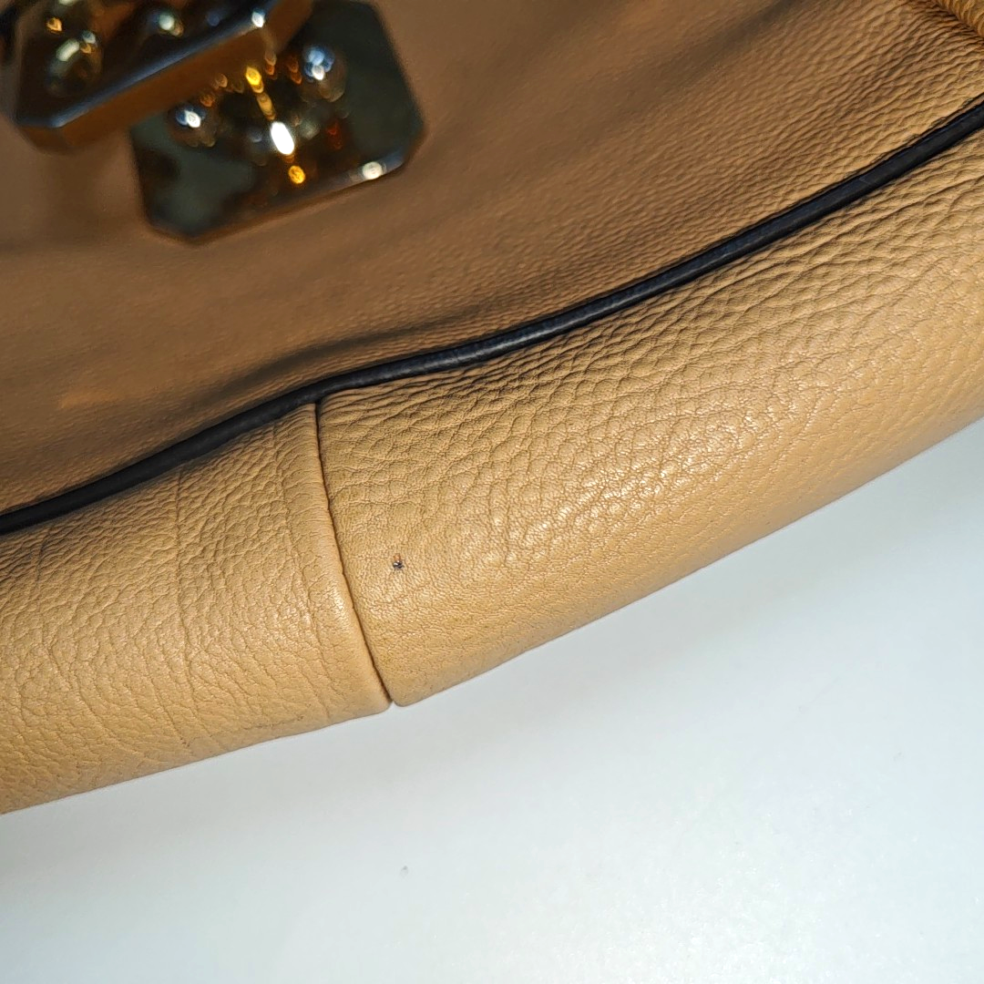 Chloé Elsie Nude Pink Leather Single Shoulder Bag Crossbody Bag Golden hardware-(SKU)-933934361