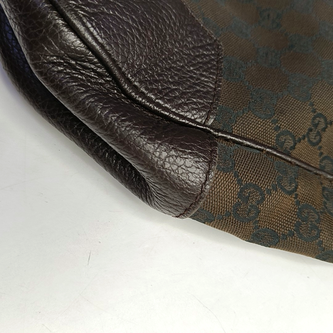 GUCCI Brown Canvas Monogrammed Crossbody Shoulder Bag Golden hardware-(SKU)-952860754