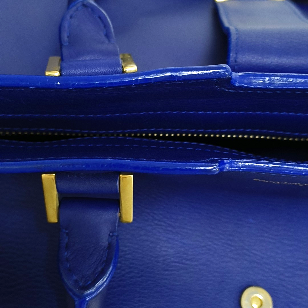 YSL CHYC Y LIGNE Medium size Dark Blue Leather Handbag Golden hardware-(SKU)-955766703