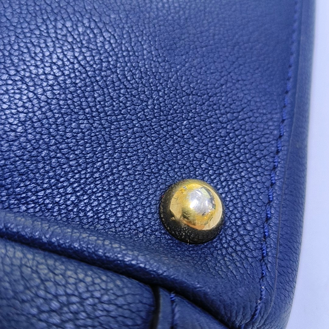 BURBERRY Barnsbury Blue cowhide single shoulder bag Golden hardware Removable shoulder strap-(SKU)-953060003