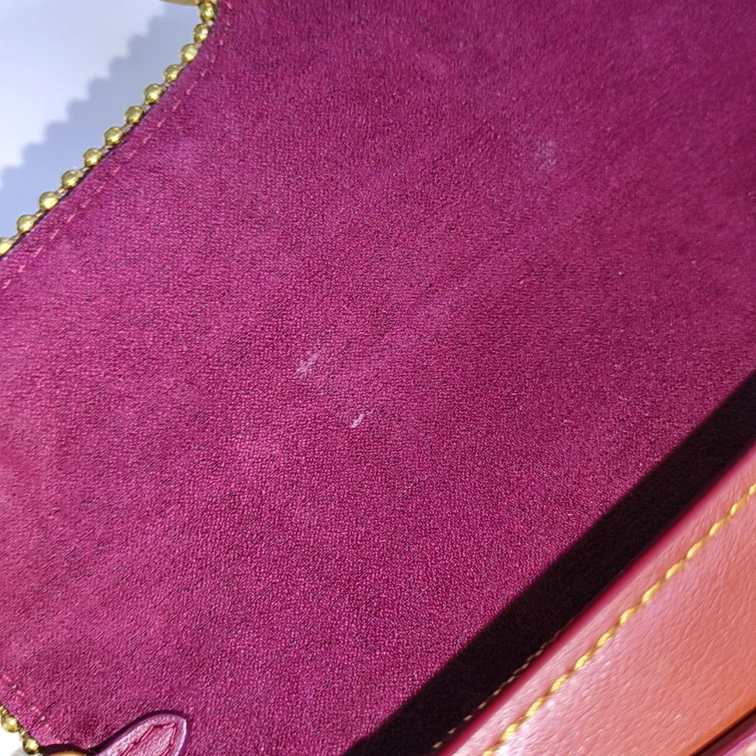 COACH TABBY Red Cowhide Monogram Studs Handbag Golden hardware-(SKU)-941273975