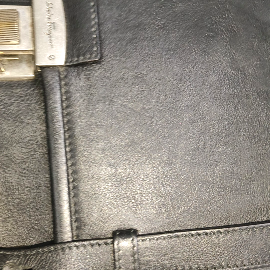 FERRAGAMO Sofia Black cowhide tote bag Silver Hardware-(SKU)-14082748