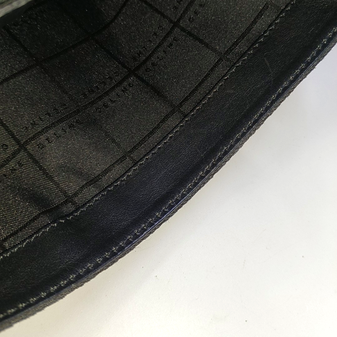 CELINE Black Fabric Quilted Crossbody Bag Silver Hardware-(SKU)-959495056