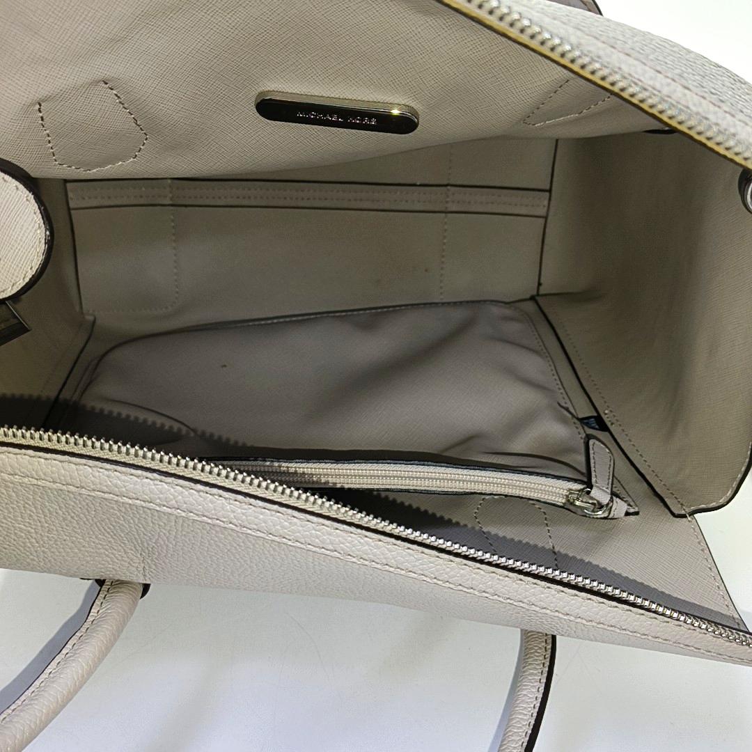 MICHAEL KORS Mercer Gray cowhide single shoulder bag crossbody handbag Silver Hardware Removable shoulder strap-(SKU)-940249549
