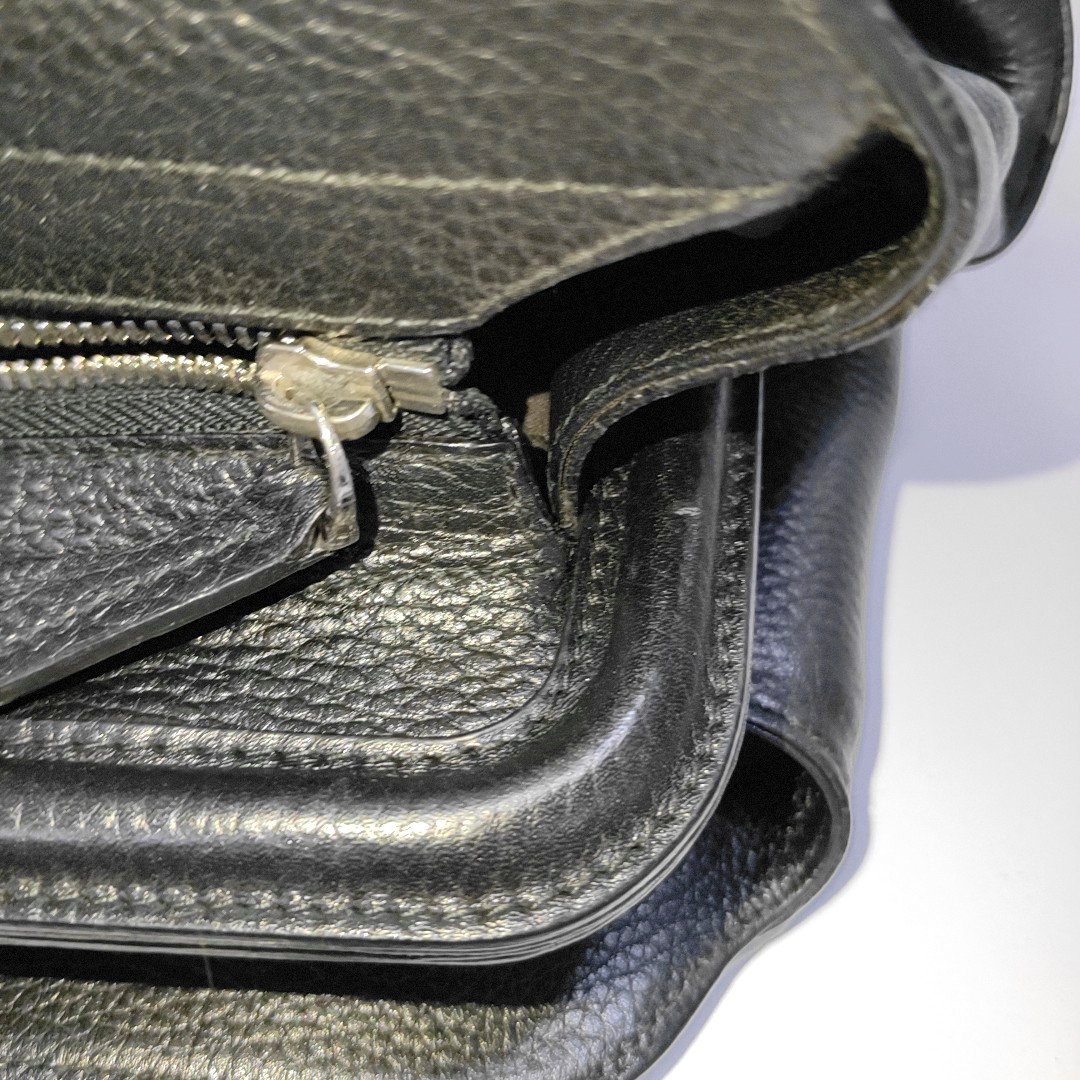 Cartier Tote bag Black Leather Single Shoulder Bag Silver Hardware-(SKU)-932283889
