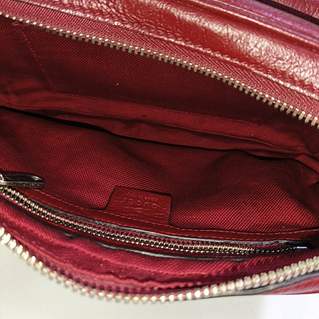 GUCCI 红色牛皮腰包腰包/胸包 Silver Hardware-(SKU)-958872084