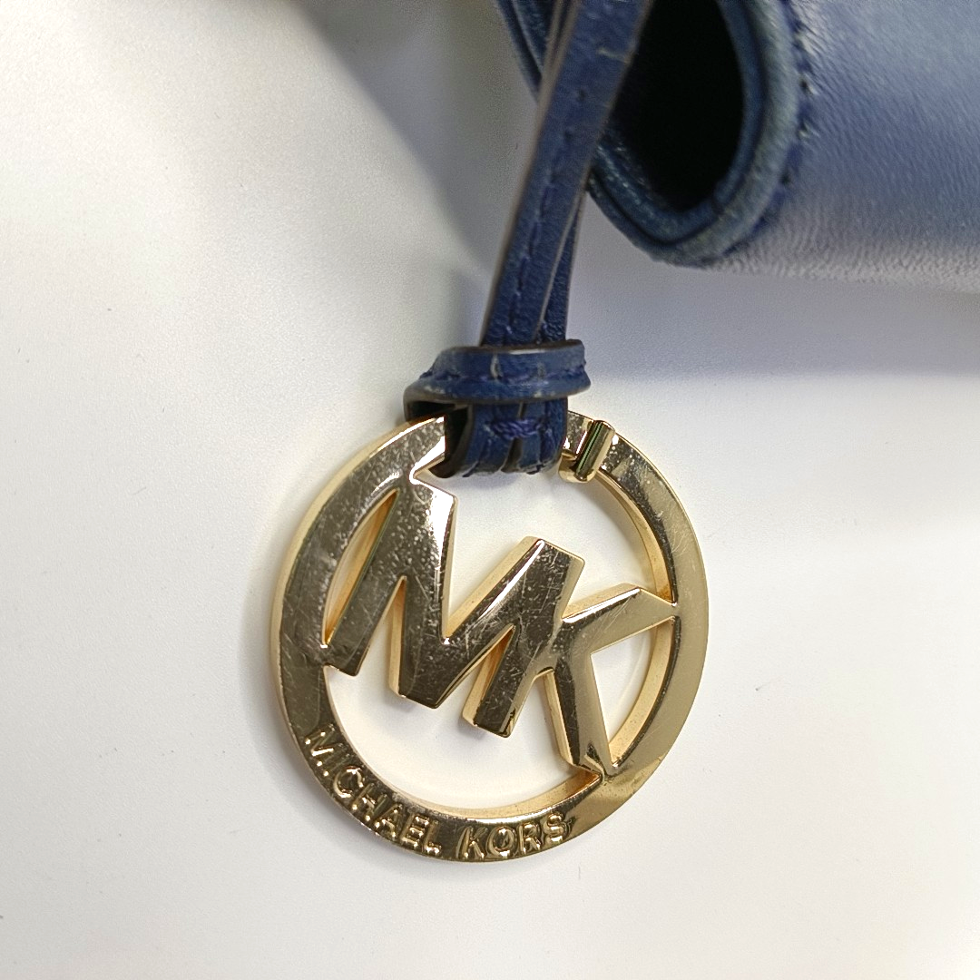MICHAEL KORS Dark Blue Cowhide Single Shoulder Bag Handbag Golden hardware-(SKU)-928999940