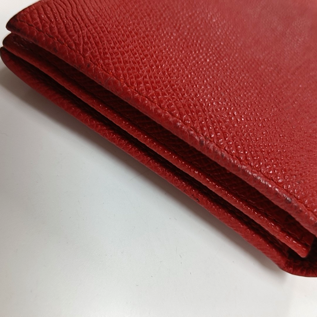 BVLGARI BVLGARI Red Leather Wallet Silver Hardware-(SKU)-13502847