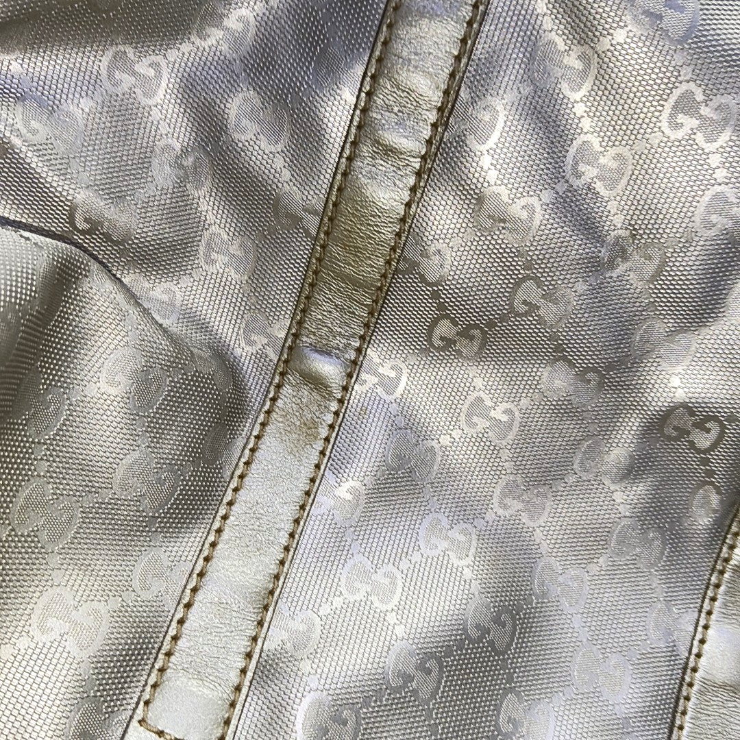 GUCCI Joy Medium size Silver Coated Canvas Monogram Handbag Golden hardware-(SKU)-950869201