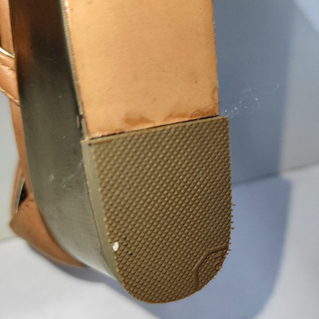 COACH 36.5code Summer Light Brown Leather Women's Mid-Heel Sandals-(SKU)-14355020