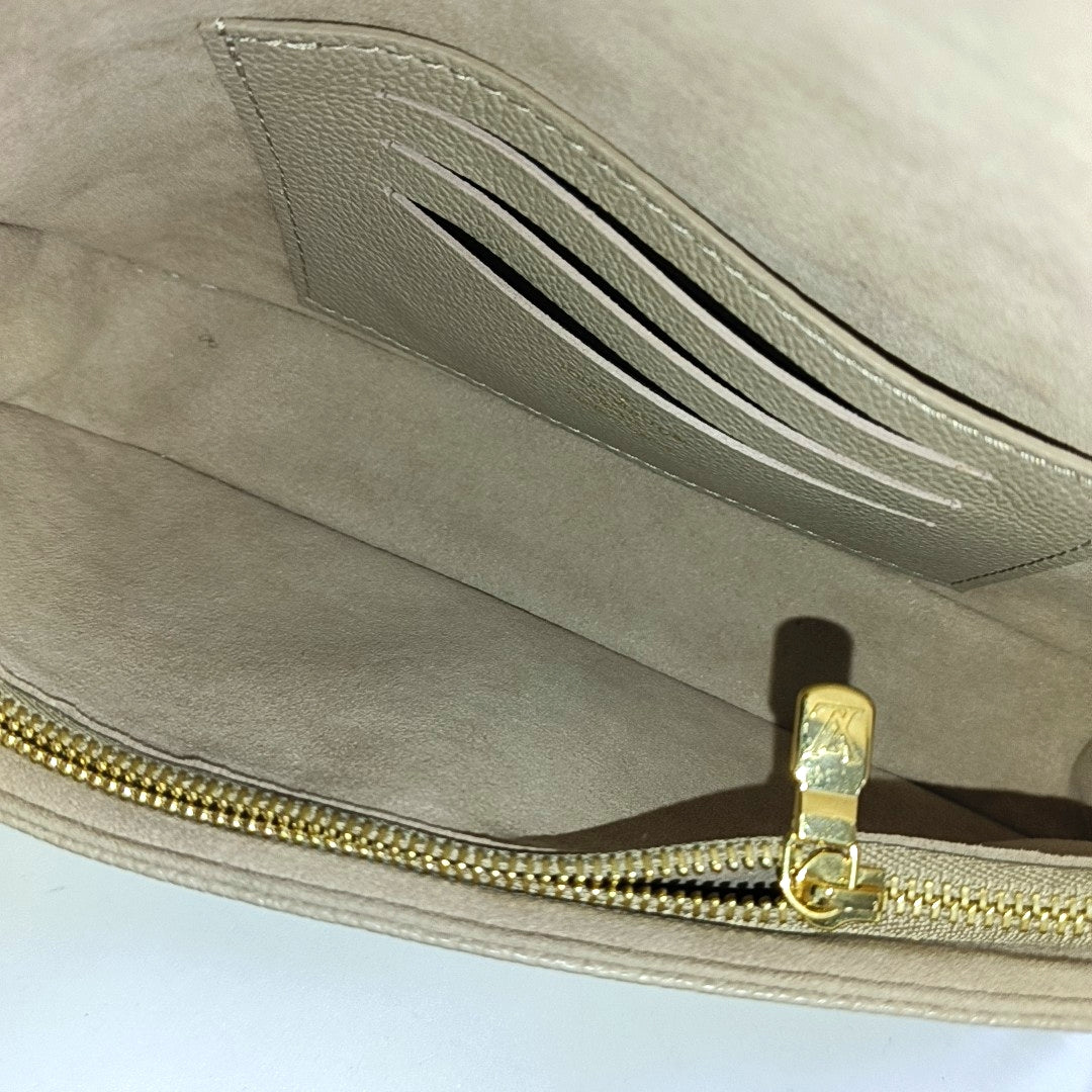 LOUIS VUITTON IVY Gray Calfskin Monogram Crossbody Shoulder Bag Tote Bag Gold Hardware 2 Removable Shoulder Straps-(SKU)-969517400