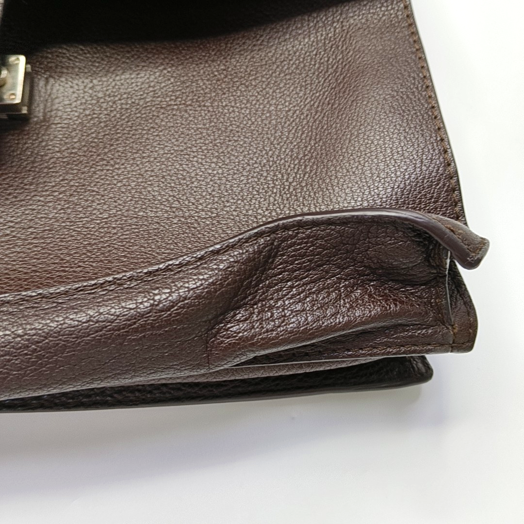 LOEWE Dark Brown Cowhide Handbag Single Shoulder Bag Crossbody Golden hardware-(SKU)-960024016