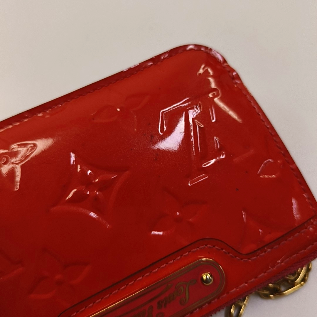 LOUIS VUITTON Orange patent leather old floral embossed wallet Golden hardware-(SKU)-957410293