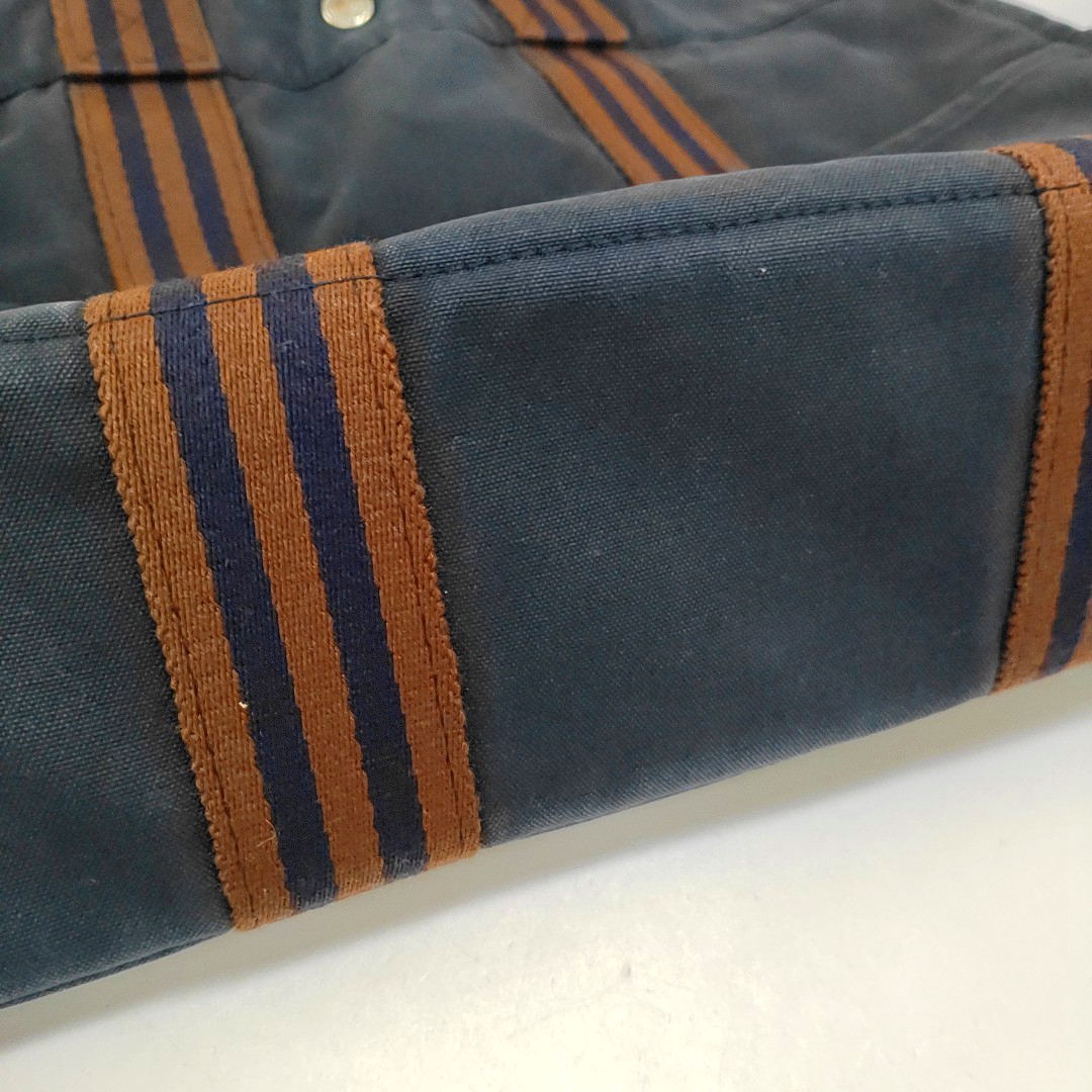 HERMÈS Fourre Tout Medium size Deep Blue Canvas Handbag Silver Hardware-(SKU)-960631606