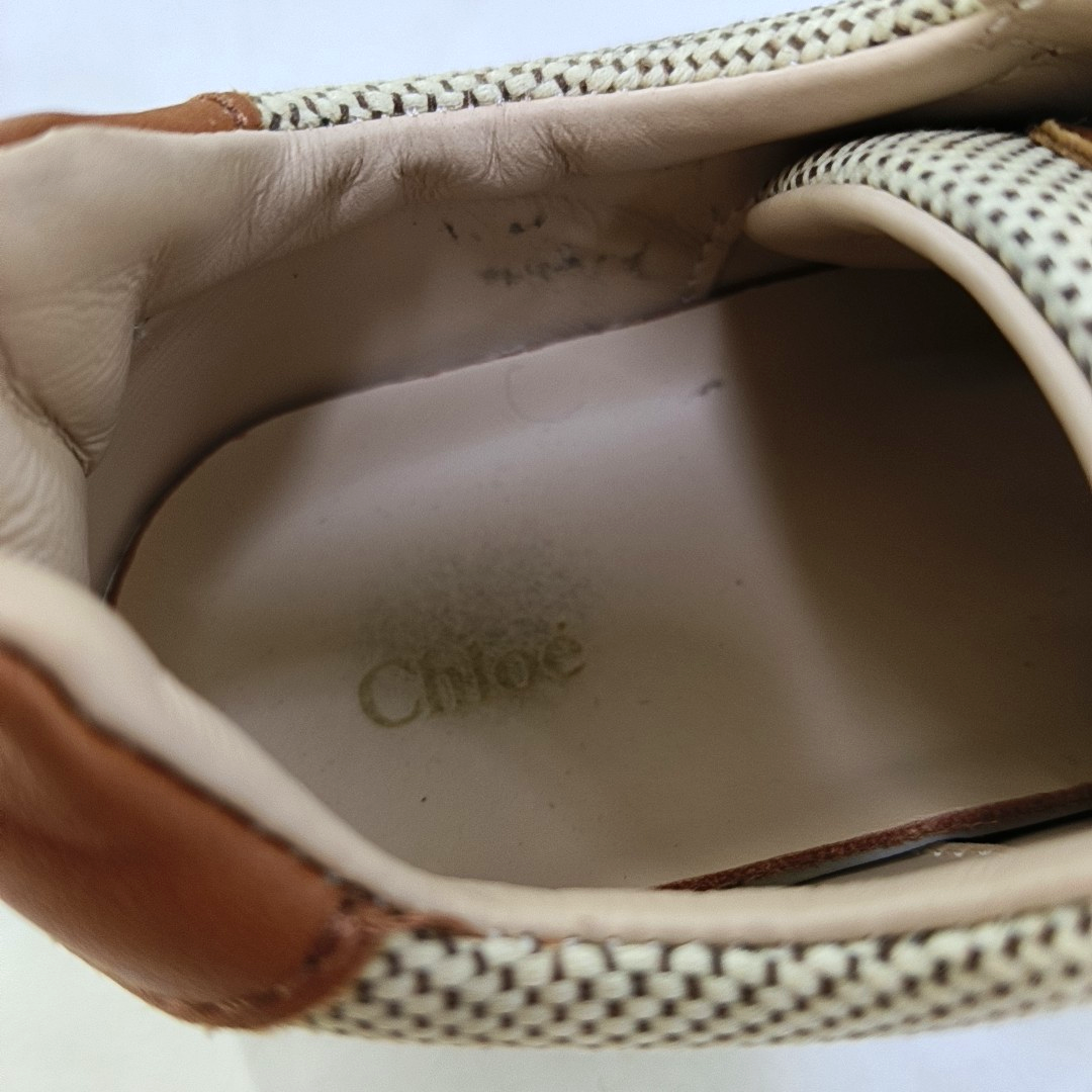 Chloé 32code Autumn and Spring Beige Fabric Women's Athletic Casual Shoes-(SKU)-933067743