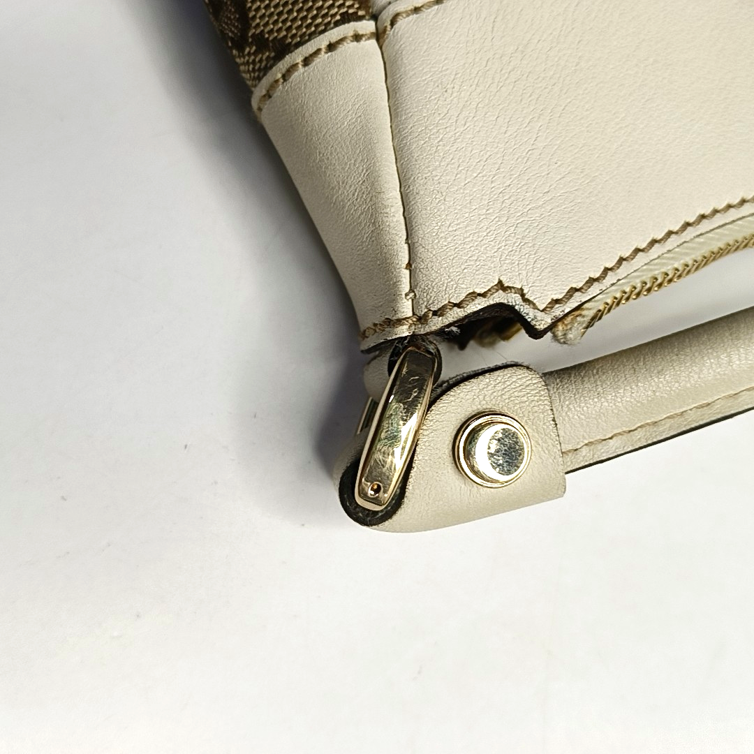 GUCCI D-Ring Large size Brown Canvas Monogram Handbag Single Shoulder Bag Golden hardware-(SKU)-953121476