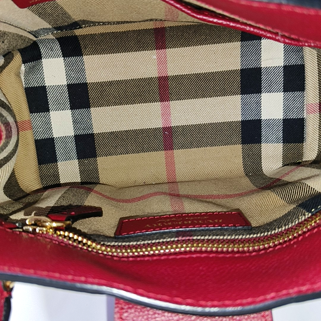 BURBERRY Buckle Red Cowhide Single Shoulder Bag Handbag Crossbody Bag Golden hardware Removable shoulder strap-(SKU)-956703529