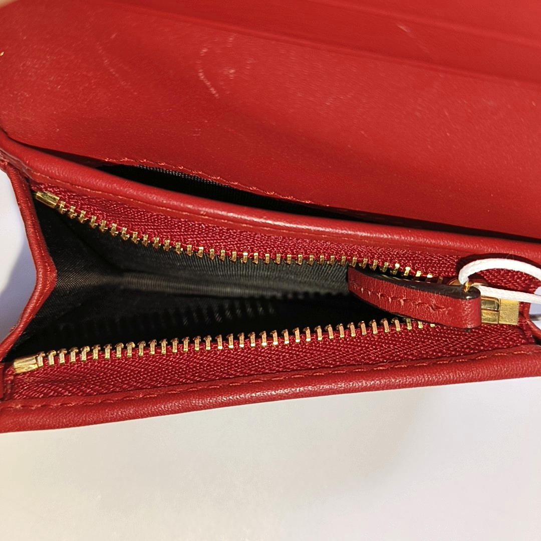 GUCCI GG Supreme Beige Coated Canvas Old Flower Embroidered Card Bag Golden hardware-(SKU)-960573589